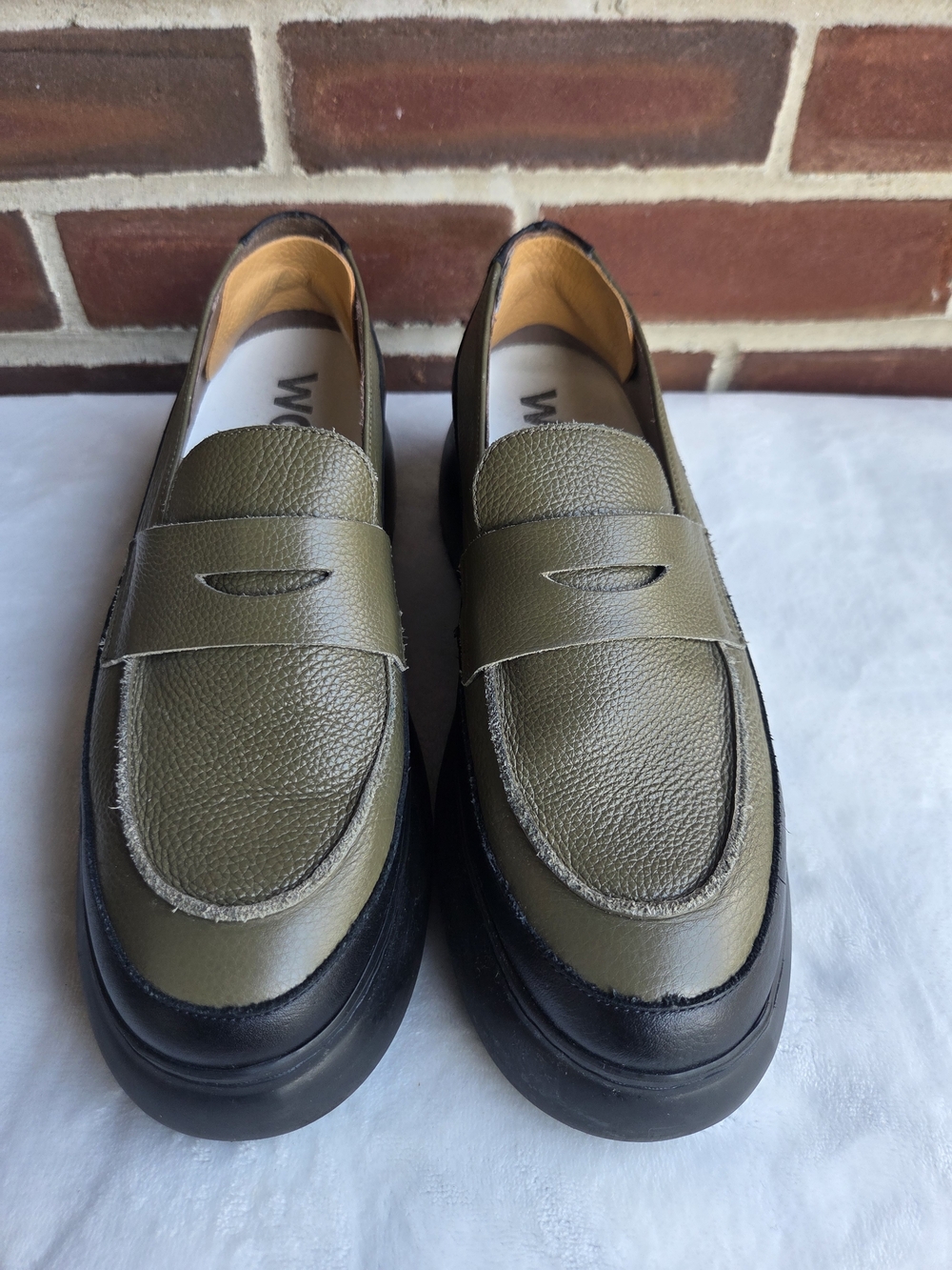 Wonders Leather Platform Penny Loafers Olive Black EU 39 Made in Spain - Picture 13 of 16